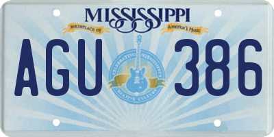 MS license plate AGU386