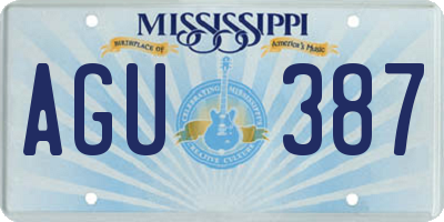 MS license plate AGU387