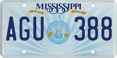 MS license plate AGU388