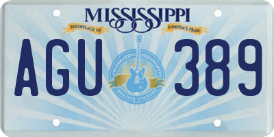 MS license plate AGU389