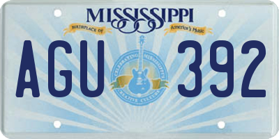 MS license plate AGU392