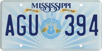MS license plate AGU394