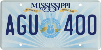 MS license plate AGU400