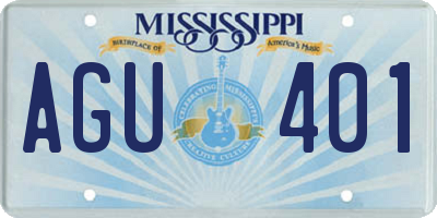 MS license plate AGU401