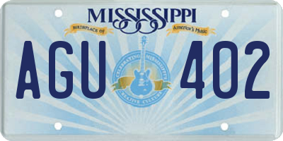 MS license plate AGU402