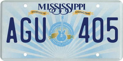 MS license plate AGU405