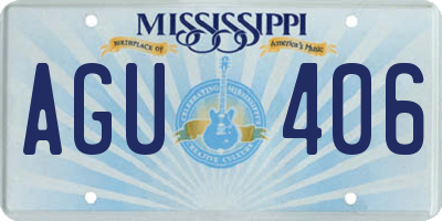 MS license plate AGU406