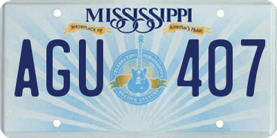 MS license plate AGU407