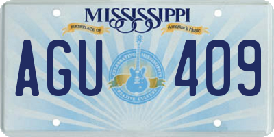 MS license plate AGU409