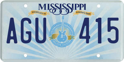 MS license plate AGU415