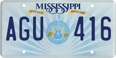 MS license plate AGU416