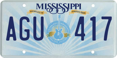 MS license plate AGU417