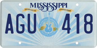 MS license plate AGU418