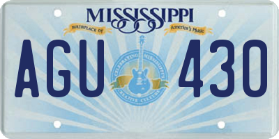 MS license plate AGU430