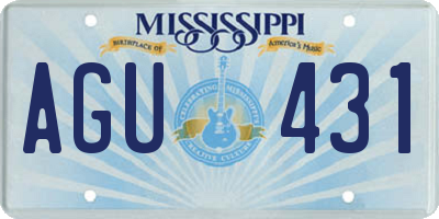 MS license plate AGU431