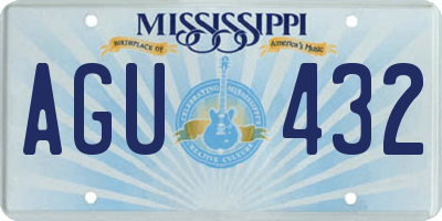 MS license plate AGU432
