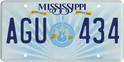 MS license plate AGU434