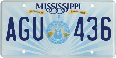 MS license plate AGU436