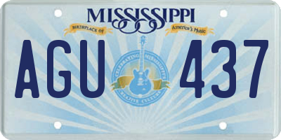 MS license plate AGU437