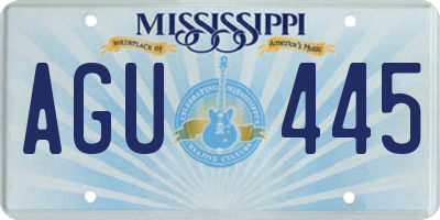 MS license plate AGU445