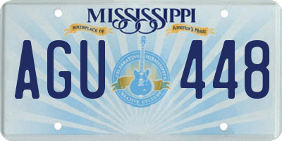 MS license plate AGU448