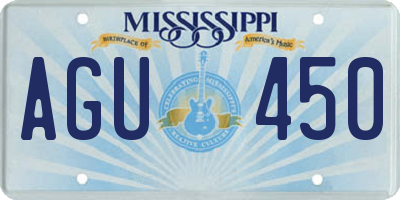 MS license plate AGU450