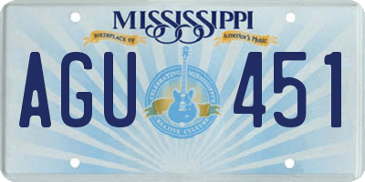MS license plate AGU451