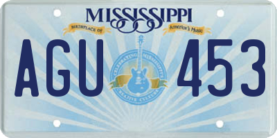 MS license plate AGU453