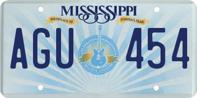 MS license plate AGU454