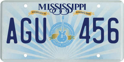 MS license plate AGU456