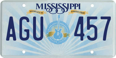 MS license plate AGU457