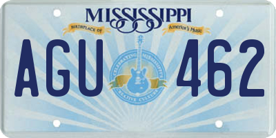 MS license plate AGU462