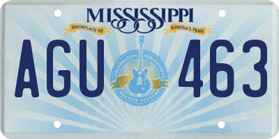 MS license plate AGU463