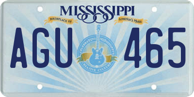 MS license plate AGU465