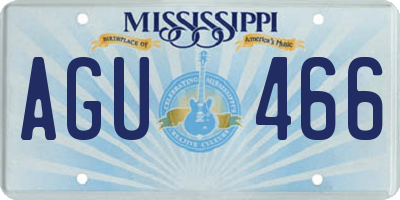 MS license plate AGU466