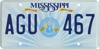 MS license plate AGU467