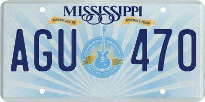 MS license plate AGU470