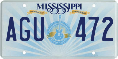 MS license plate AGU472