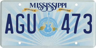 MS license plate AGU473