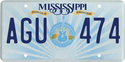 MS license plate AGU474