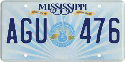 MS license plate AGU476