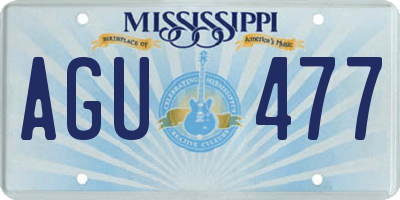 MS license plate AGU477