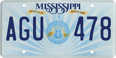 MS license plate AGU478