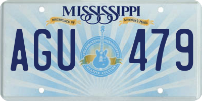 MS license plate AGU479