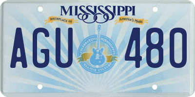 MS license plate AGU480