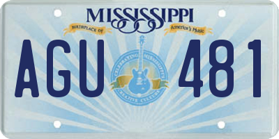 MS license plate AGU481