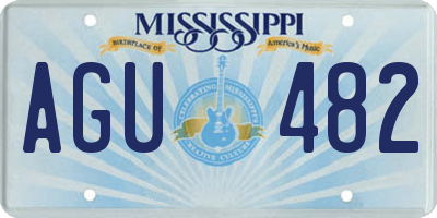 MS license plate AGU482