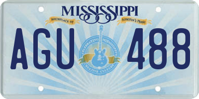 MS license plate AGU488