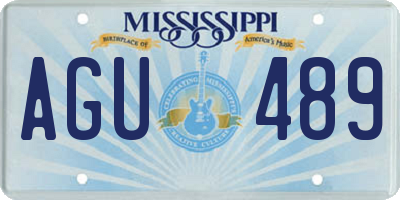 MS license plate AGU489