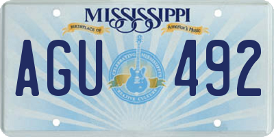 MS license plate AGU492